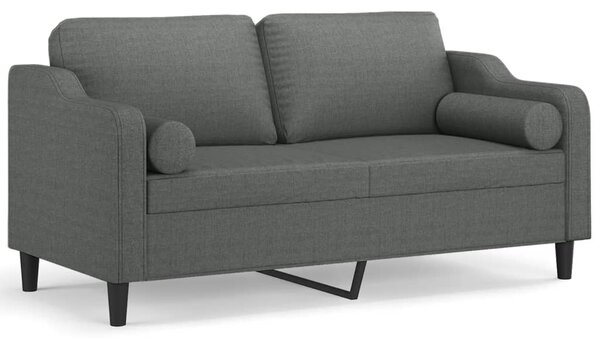 2místná pohovka s polštáři tmavě šedá 140 cm textil 3200846
