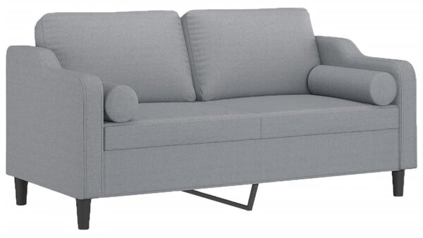 2místná pohovka s polštáři světle šedá 140 cm textil 3200845
