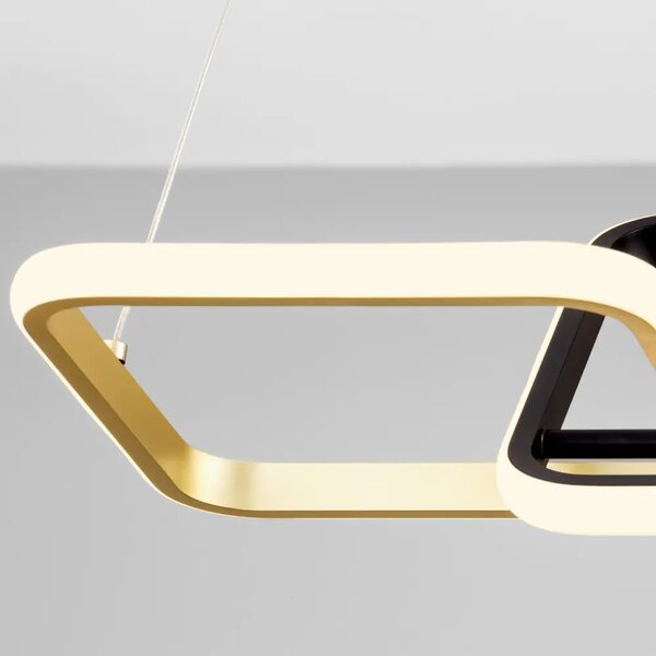 Nova Luce Černo-zlaté kovové závěsné LED světlo Imar 54 cm