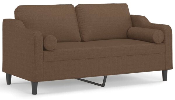 2místná pohovka s polštáři hnědá 140 cm textil 3200848