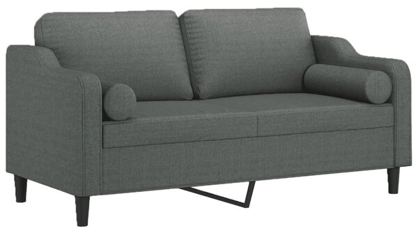 2místná pohovka s polštáři tmavě šedá 140 cm textil 3200846