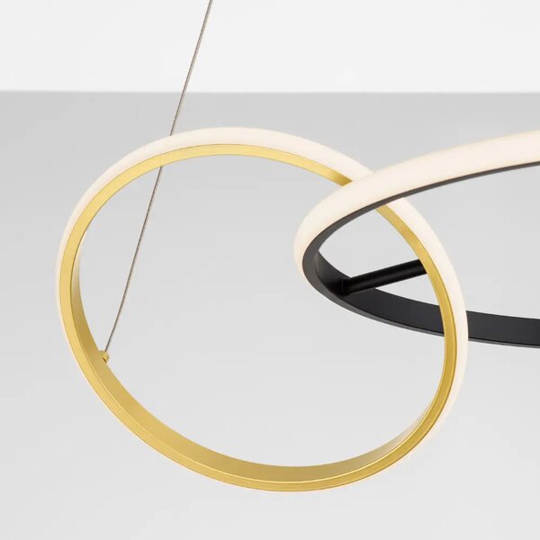Nova Luce Černo-zlaté kovové závěsné LED světlo Imar 63 cm