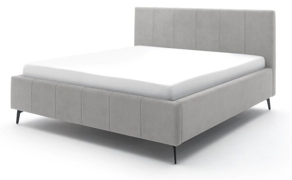 Světle šedá čalouněná dvoulůžková postel s úložným prostorem s roštem 180x200 cm Lizzano – Meise Möbel