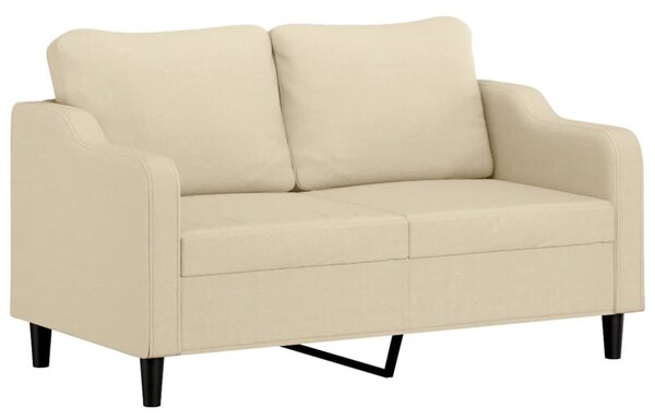 2místná pohovka s polštáři krémová 140 cm textil 3200847