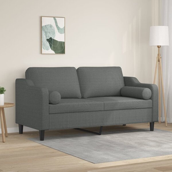 2místná pohovka s polštáři tmavě šedá 140 cm textil 3200846