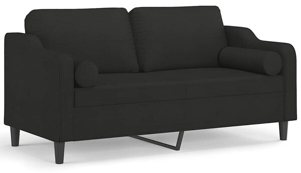 2místná pohovka s polštáři černá 140 cm textil 3200849