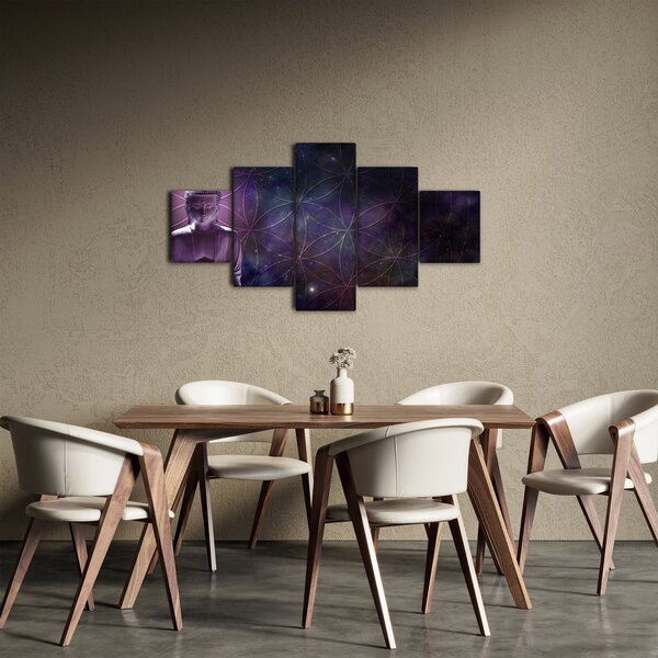 Obraz - Buddha s květy života (125x70 cm)