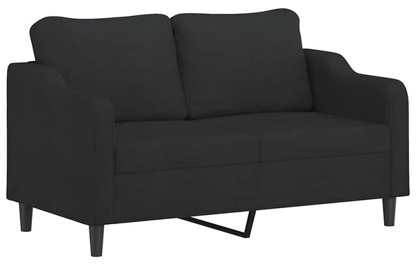 2místná pohovka s polštáři černá 140 cm textil 3200849