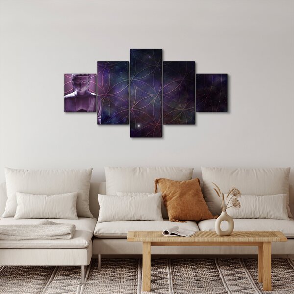 Obraz - Buddha s květy života (125x70 cm)