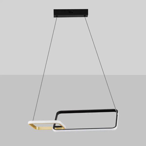 Nova Luce Černo-zlaté kovové závěsné LED světlo Imar 54 cm