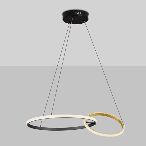 Nova Luce Černo-zlaté kovové závěsné LED světlo Imar 63 cm