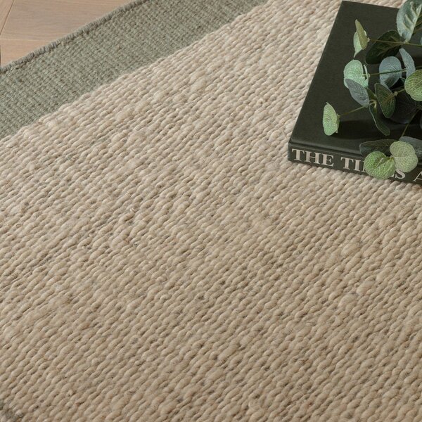 Krémový/šalvějově zelený ručně tkaný vlněný koberec 160x230 cm Lima Sage – Asiatic Carpets