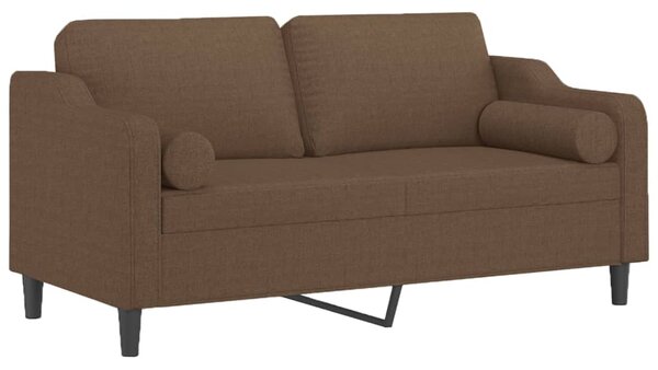 2místná pohovka s polštáři hnědá 140 cm textil 3200848