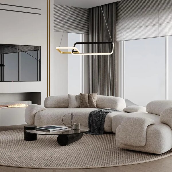 Nova Luce Černo-zlaté kovové závěsné LED světlo Imar 54 cm