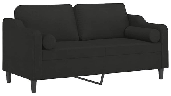 2místná pohovka s polštáři černá 140 cm textil 3200849