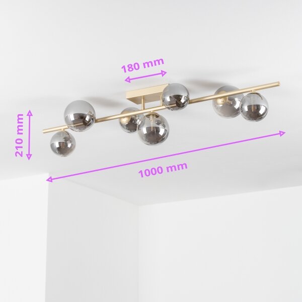 Brilagi - LED Přisazený lustr MILLA 7xG9/3W/230V zlatá/kouřová