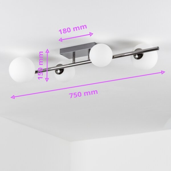 Brilagi - LED Přisazený lustr MILLA 4xG9/3W/230V černý chrom/bílá