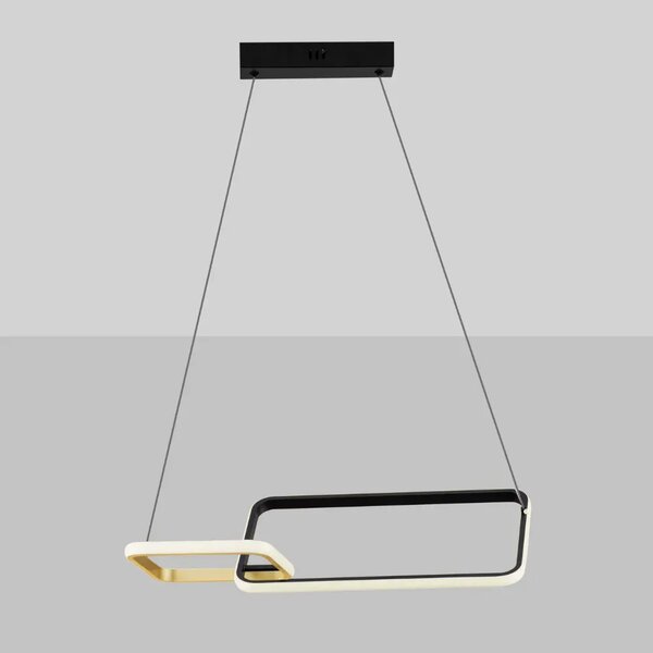Nova Luce Černo-zlaté kovové závěsné LED světlo Imar 54 cm