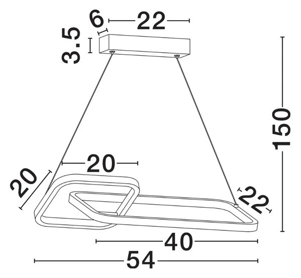 Nova Luce Černo-zlaté kovové závěsné LED světlo Imar 54 cm