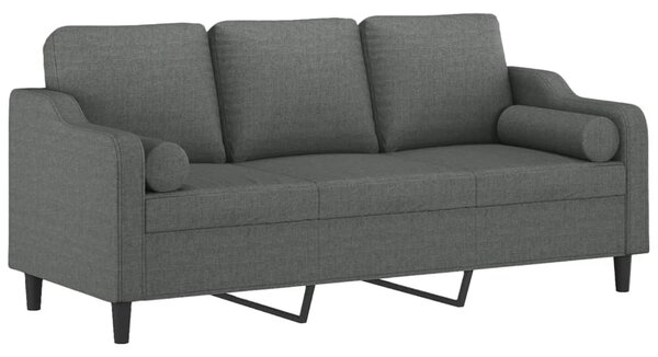 3místná pohovka s polštáři tmavě šedá 180 cm textil 3200854