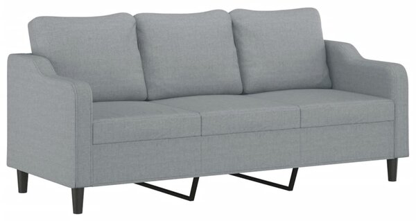 3místná pohovka s polštáři světle šedá 180 cm textil 3200853