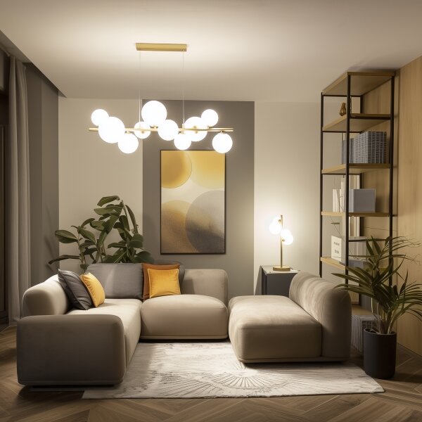 Brilagi - LED Lustr na lanku MILLA 10xG9/3W/230V zlatá/bílá