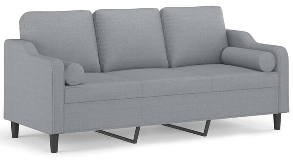 3místná pohovka s polštáři světle šedá 180 cm textil 3200853