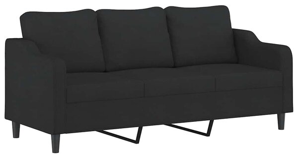 3místná pohovka s polštáři černá 180 cm textil 3200857