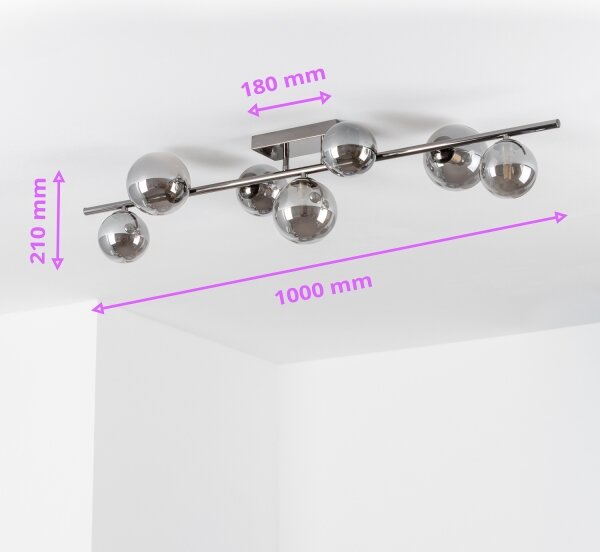 Brilagi - LED Přisazený lustr MILLA 7xG9/3W/230V černý chrom/kouřová