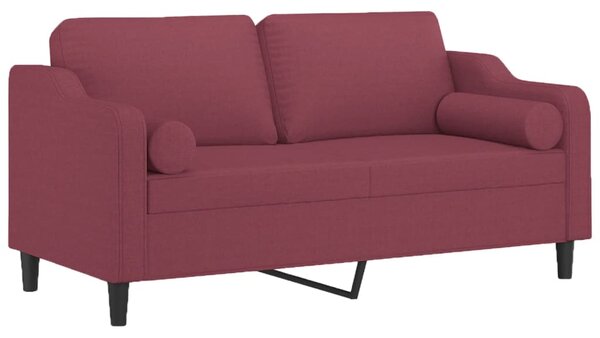 2místná pohovka s polštáři vínová 140 cm textil 3200851
