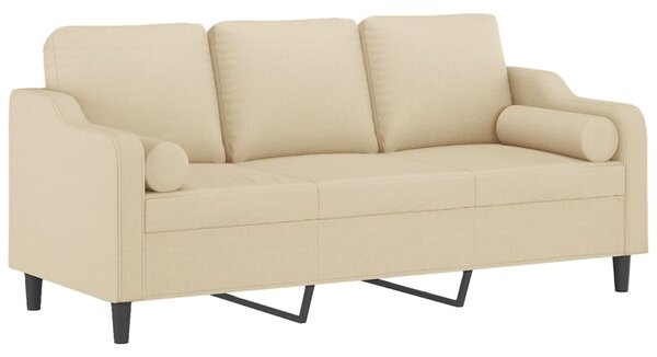 3místná pohovka s polštáři krémová 180 cm textil 3200855