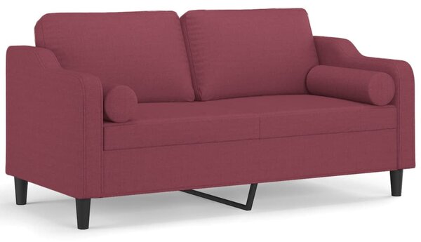 2místná pohovka s polštáři vínová 140 cm textil 3200851