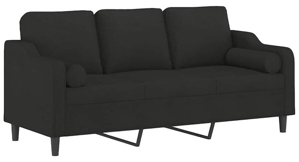 3místná pohovka s polštáři černá 180 cm textil 3200857
