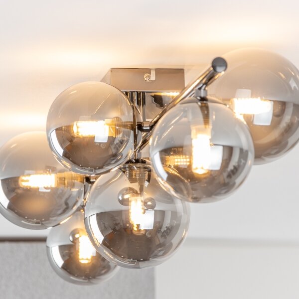 Brilagi - LED Přisazený lustr MILLA 7xG9/3W/230V černý chrom/kouřová