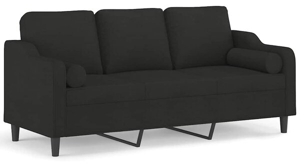 3místná pohovka s polštáři černá 180 cm textil 3200857