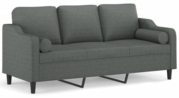 3místná pohovka s polštáři tmavě šedá 180 cm textil 3200854