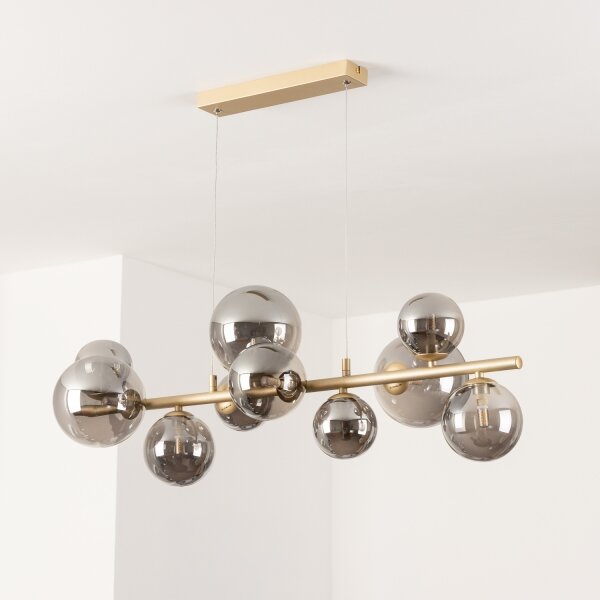 Brilagi - LED Lustr na lanku MILLA 10xG9/3W/230V zlatá/kouřová