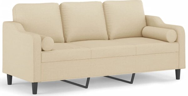 3místná pohovka s polštáři krémová 180 cm textil 3200855