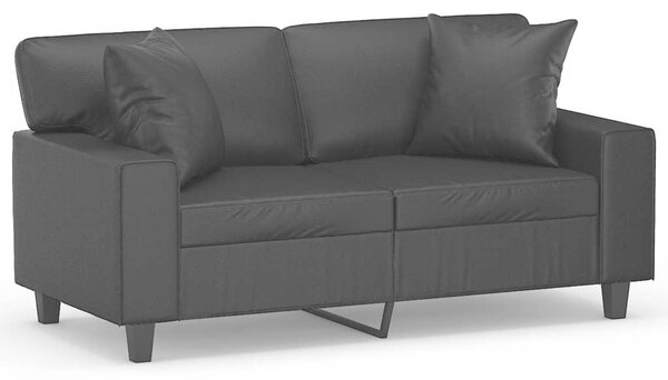 2místná pohovka s polštáři černá 120 cm umělá kůže 3200861