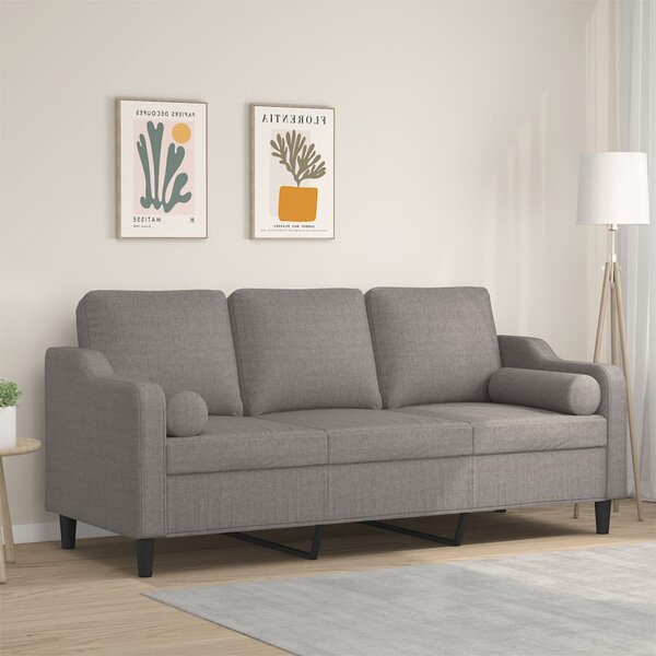 3místná pohovka s polštáři taupe 180 cm textil 3200860
