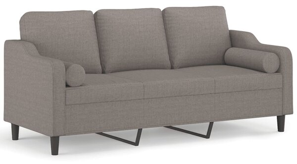 3místná pohovka s polštáři taupe 180 cm textil 3200860