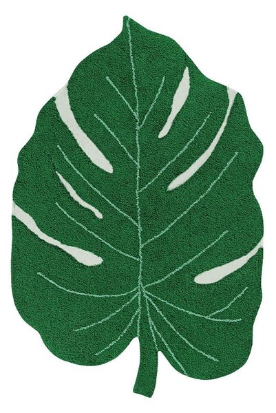 Tmavě zelený pratelný ručně tkaný bavlněný dětský koberec 120x180 cm Monstera Leaf – Lorena Canals