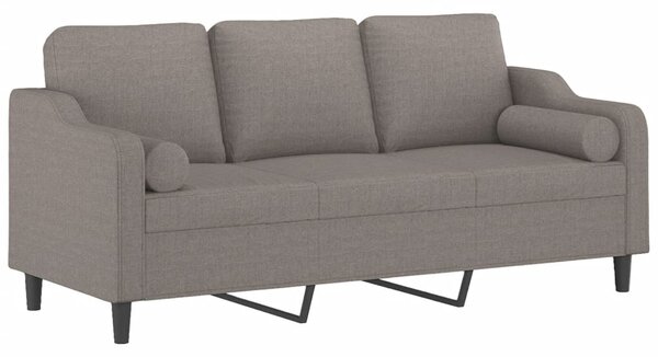 3místná pohovka s polštáři taupe 180 cm textil 3200860