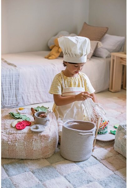 Světle růžovo-krémový pratelný ručně tkaný bavlněný koberec 120x160 cm Kitchen Tiles Rose – Lorena Canals