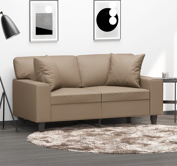 2místná pohovka s polštáři cappuccino 120 cm umělá kůže 3200865