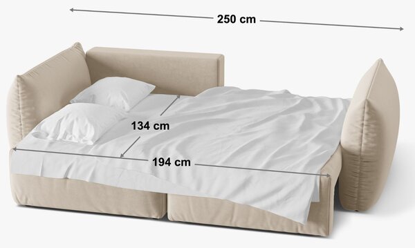 Micadoni Zelená rozkládací pohovka Bloom 250 cm, levá