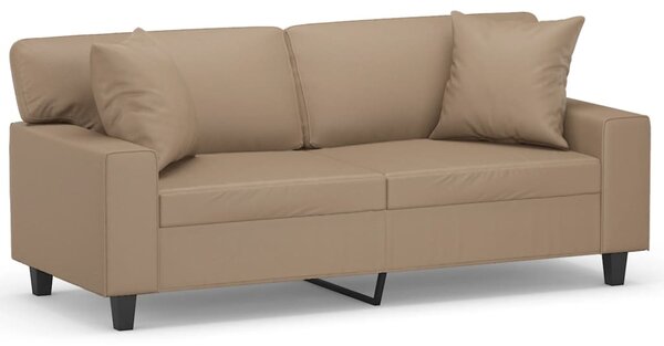 2místná pohovka s polštáři cappuccino 140 cm umělá kůže 3200870
