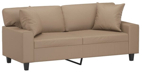 2místná pohovka s polštáři cappuccino 140 cm umělá kůže 3200870