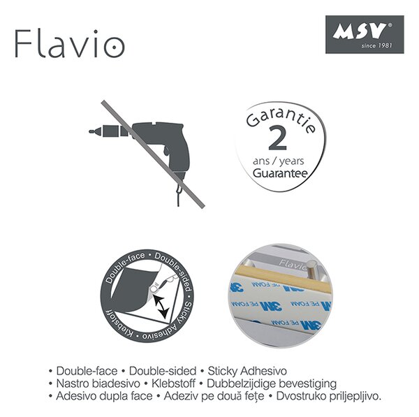 MSV samolepící háček na ručníky FLAVIO, bambus, nerez ocel, 45 x 31 mm