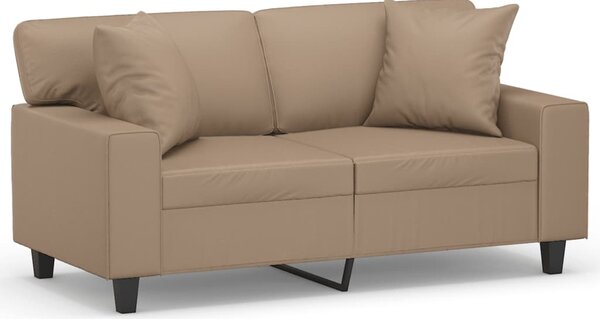 2místná pohovka s polštáři cappuccino 120 cm umělá kůže 3200865